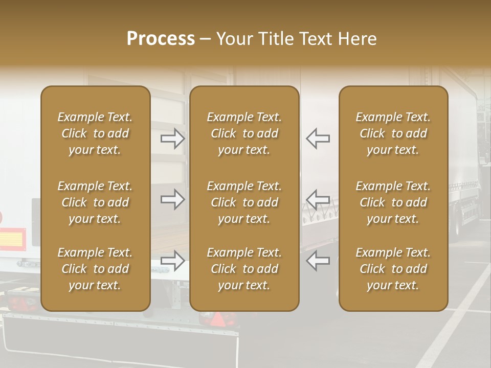 Empty Truck And Trailer With Open Back Door PowerPoint Template