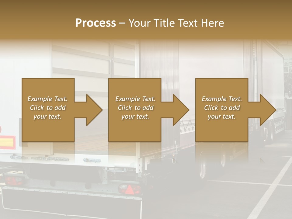 Empty Truck And Trailer With Open Back Door PowerPoint Template