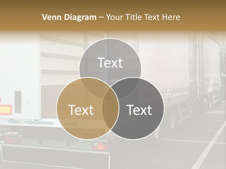 Empty Truck And Trailer With Open Back Door PowerPoint Template