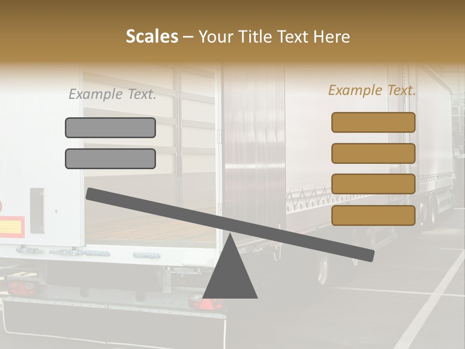 Empty Truck And Trailer With Open Back Door PowerPoint Template