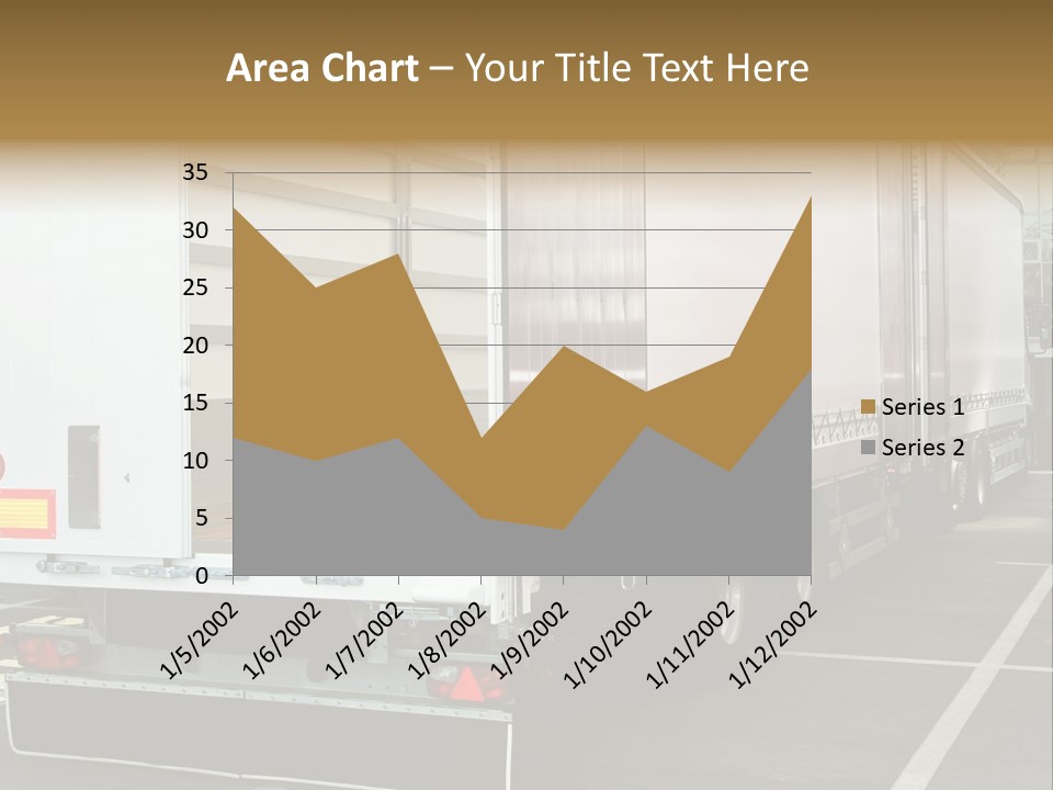 Empty Truck And Trailer With Open Back Door PowerPoint Template