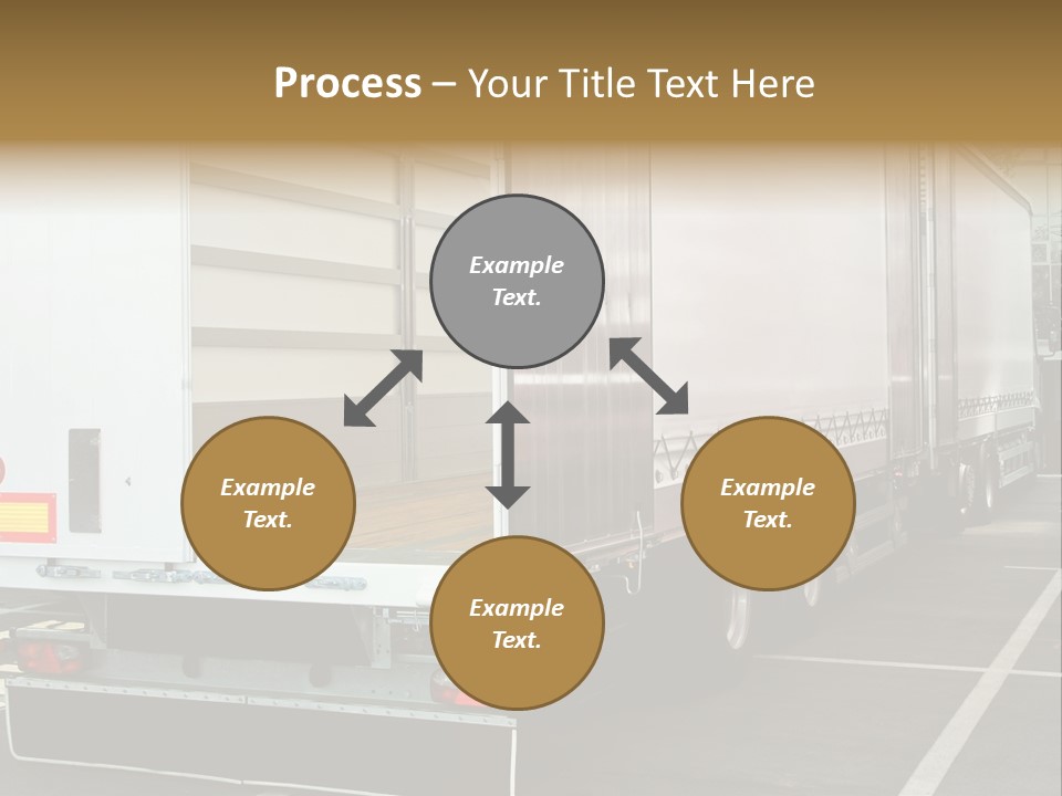 Empty Truck And Trailer With Open Back Door PowerPoint Template