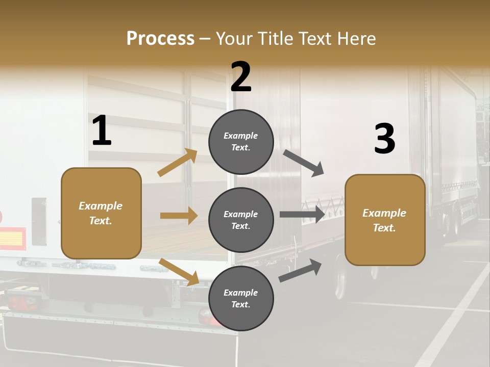 Empty Truck And Trailer With Open Back Door PowerPoint Template