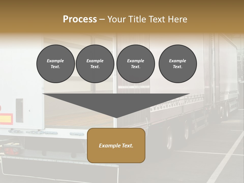 Empty Truck And Trailer With Open Back Door PowerPoint Template
