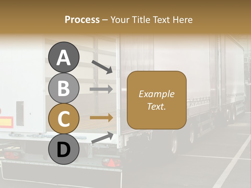 Empty Truck And Trailer With Open Back Door PowerPoint Template