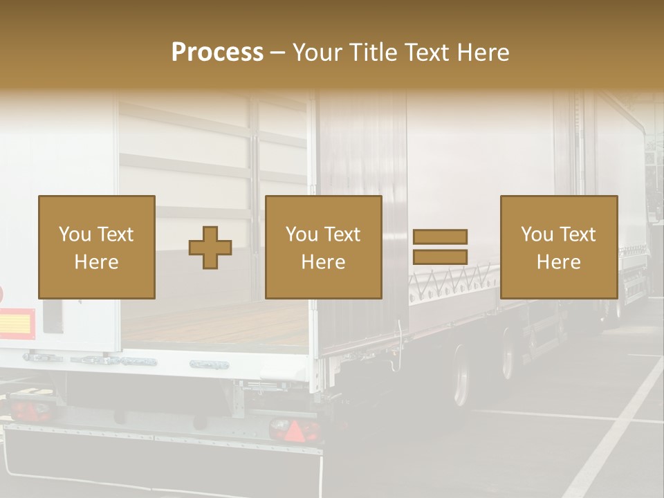 Empty Truck And Trailer With Open Back Door PowerPoint Template