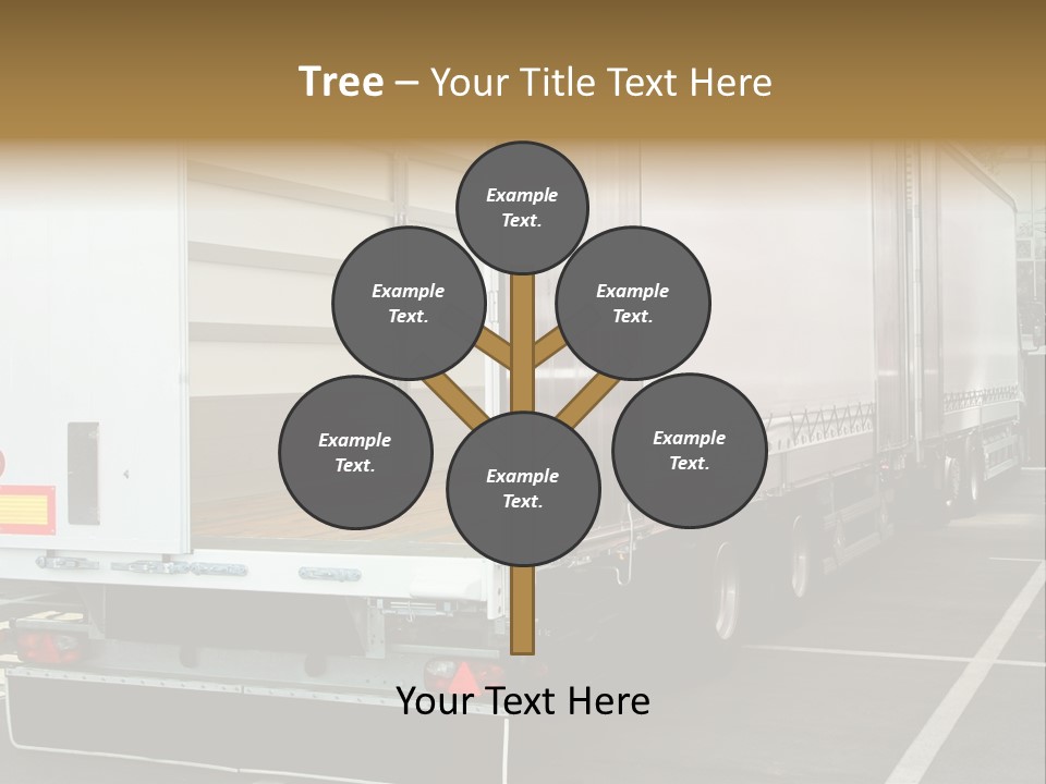 Empty Truck And Trailer With Open Back Door PowerPoint Template