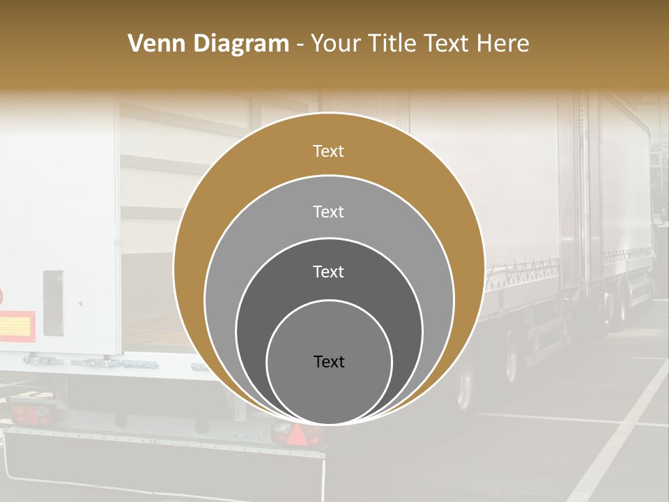 Empty Truck And Trailer With Open Back Door PowerPoint Template