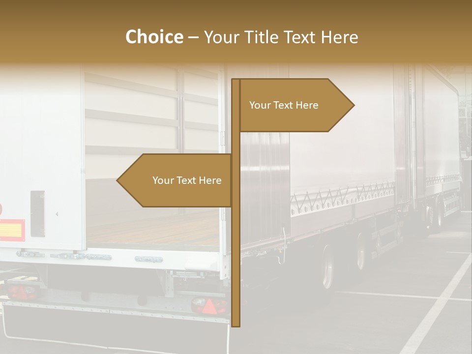 Empty Truck And Trailer With Open Back Door PowerPoint Template
