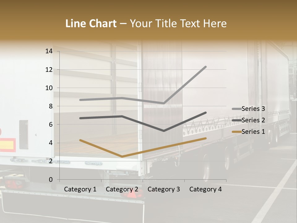 Empty Truck And Trailer With Open Back Door PowerPoint Template