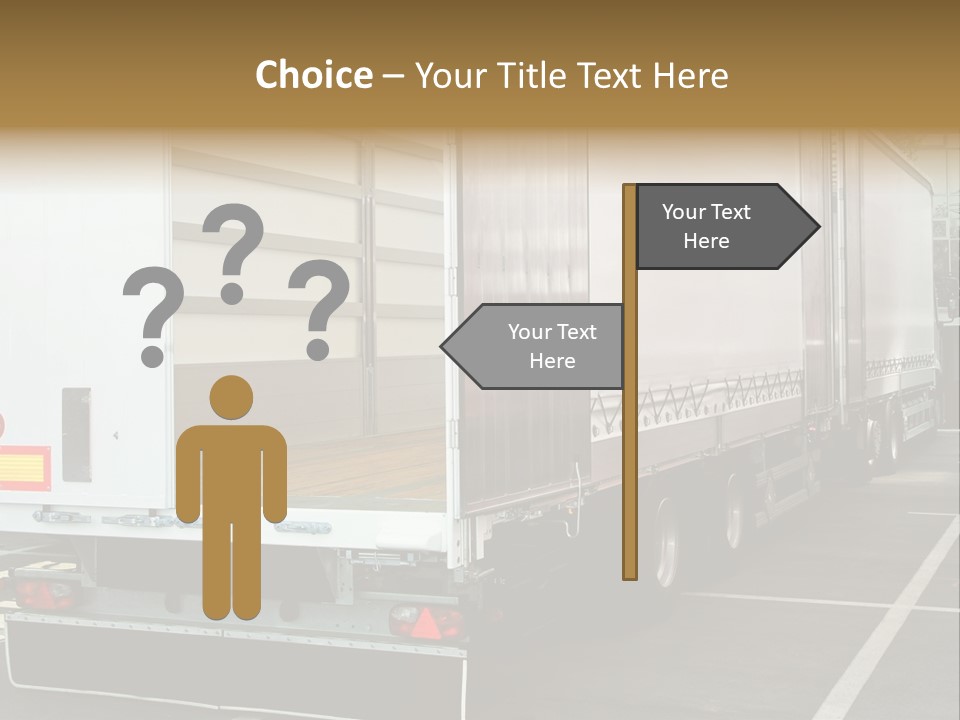 Empty Truck And Trailer With Open Back Door PowerPoint Template