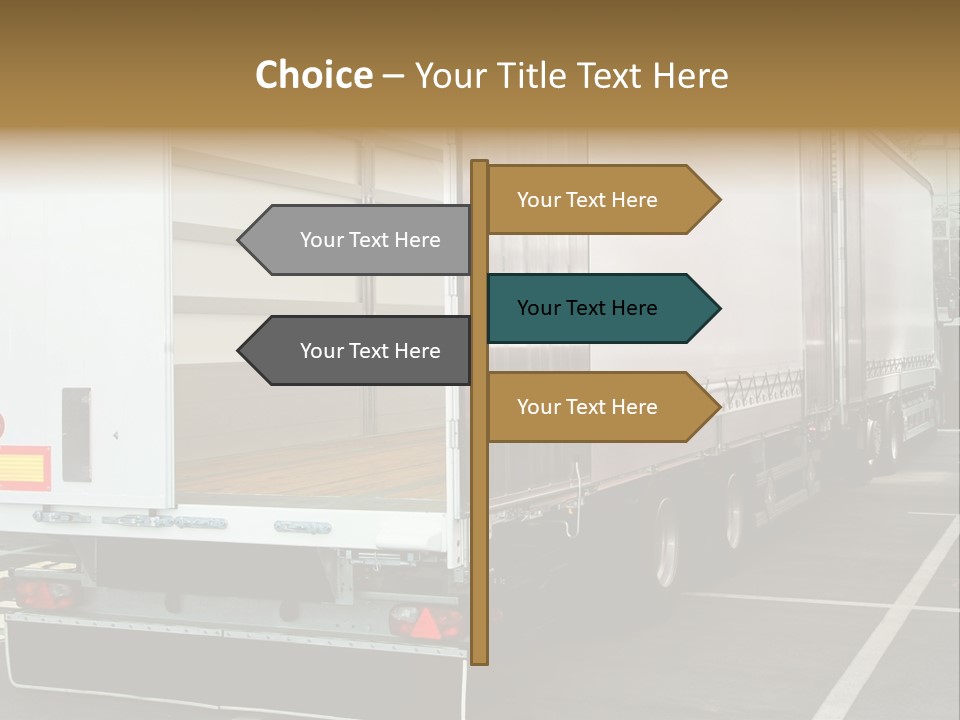 Empty Truck And Trailer With Open Back Door PowerPoint Template