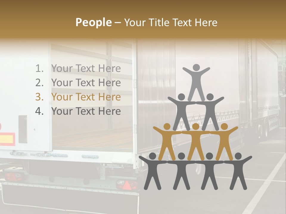 Empty Truck And Trailer With Open Back Door PowerPoint Template