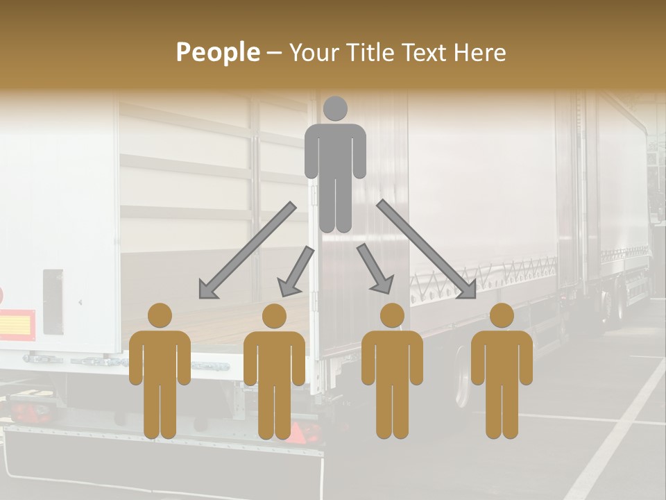 Empty Truck And Trailer With Open Back Door PowerPoint Template