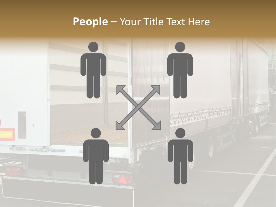 Empty Truck And Trailer With Open Back Door PowerPoint Template