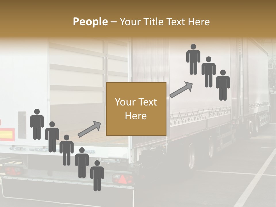 Empty Truck And Trailer With Open Back Door PowerPoint Template