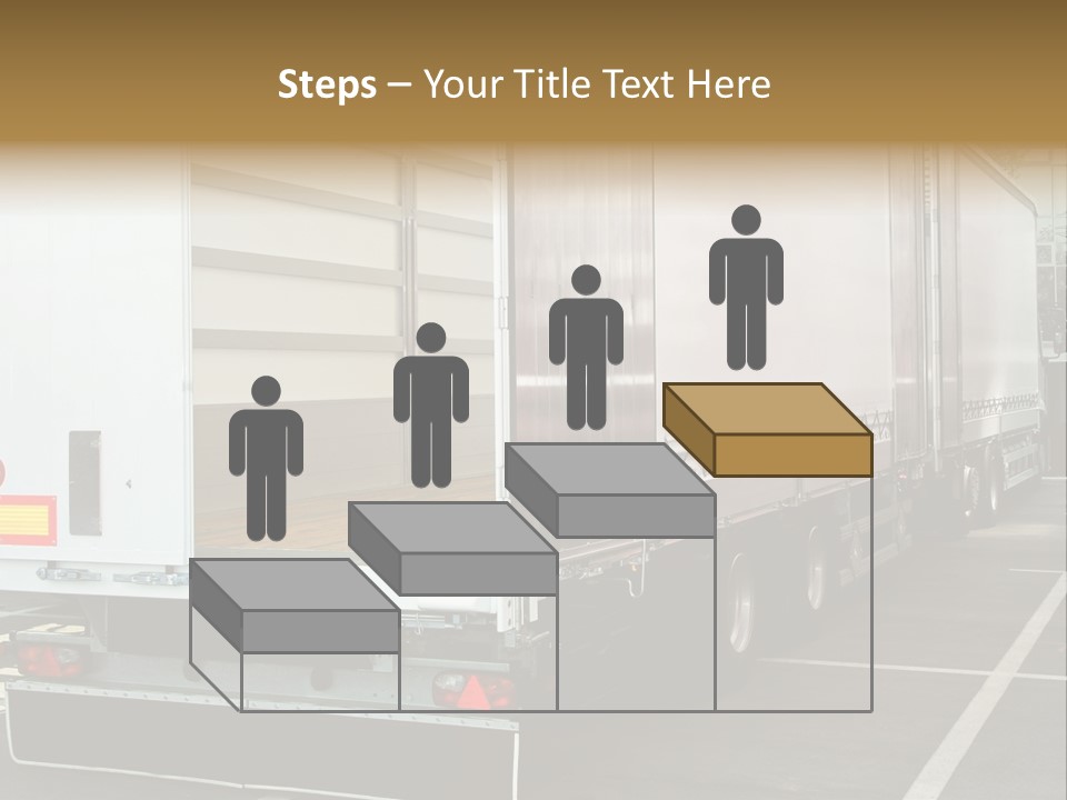 Empty Truck And Trailer With Open Back Door PowerPoint Template