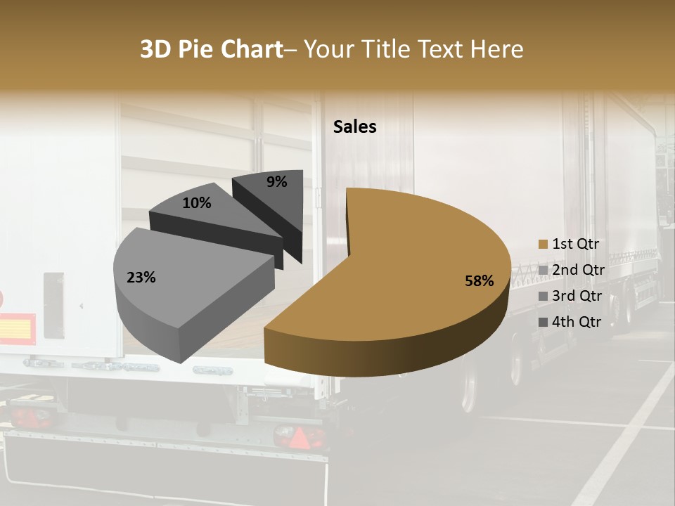 Empty Truck And Trailer With Open Back Door PowerPoint Template