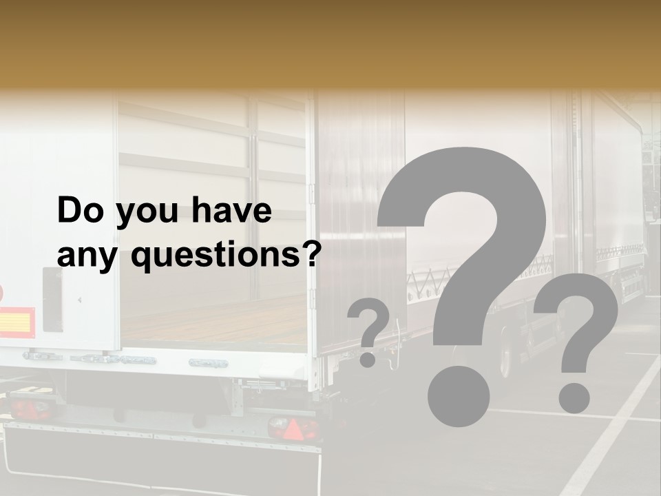 Empty Truck And Trailer With Open Back Door PowerPoint Template