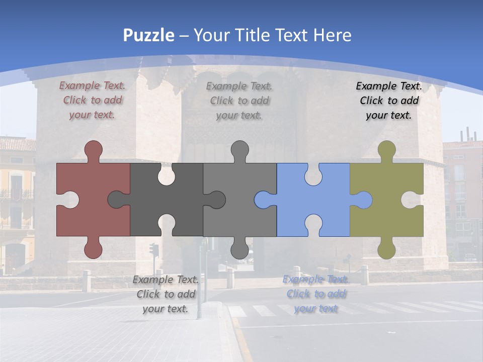 Medieval Twin-Towered Gates Torres De Serranos - Valencia, Spain PowerPoint Template