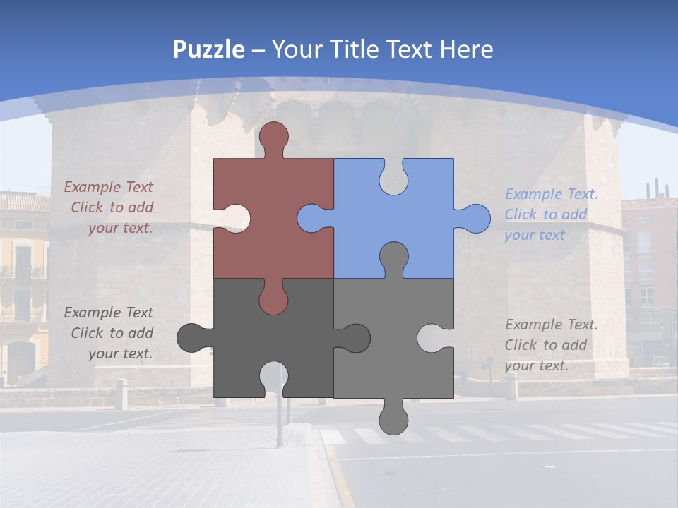 Medieval Twin-Towered Gates Torres De Serranos - Valencia, Spain PowerPoint Template