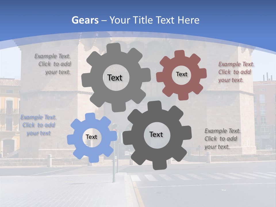 Medieval Twin-Towered Gates Torres De Serranos - Valencia, Spain PowerPoint Template