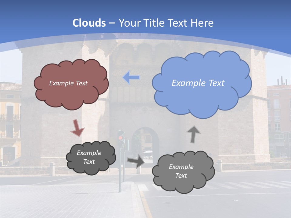 Medieval Twin-Towered Gates Torres De Serranos - Valencia, Spain PowerPoint Template