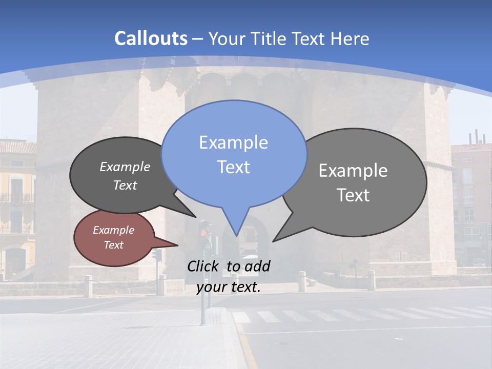 Medieval Twin-Towered Gates Torres De Serranos - Valencia, Spain PowerPoint Template