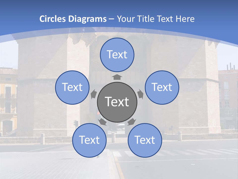 Medieval Twin-Towered Gates Torres De Serranos - Valencia, Spain PowerPoint Template