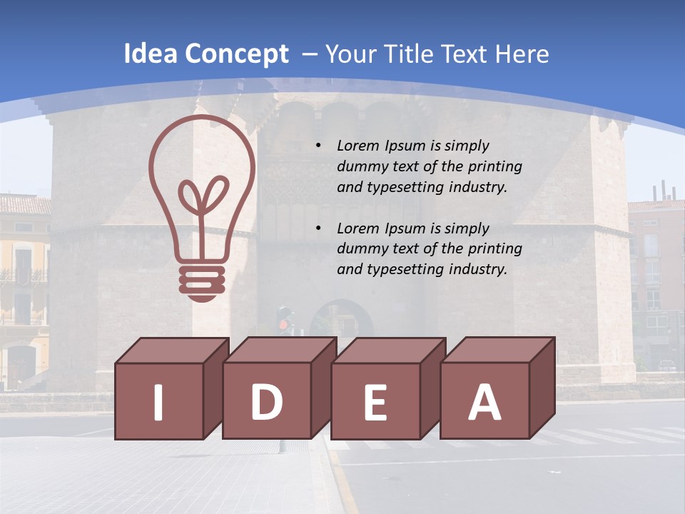 Medieval Twin-Towered Gates Torres De Serranos - Valencia, Spain PowerPoint Template