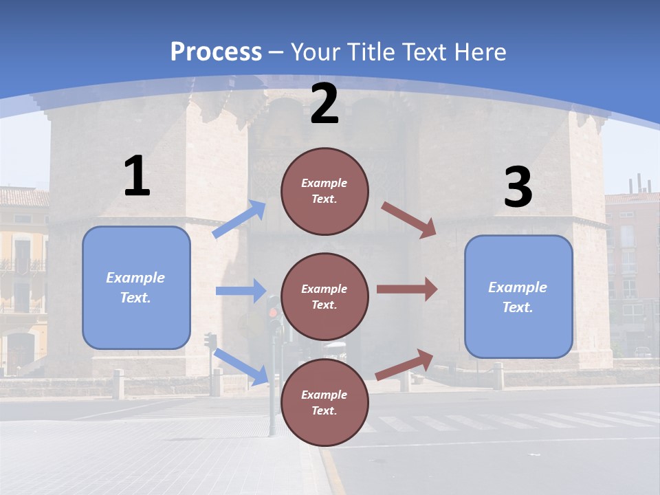 Medieval Twin-Towered Gates Torres De Serranos - Valencia, Spain PowerPoint Template