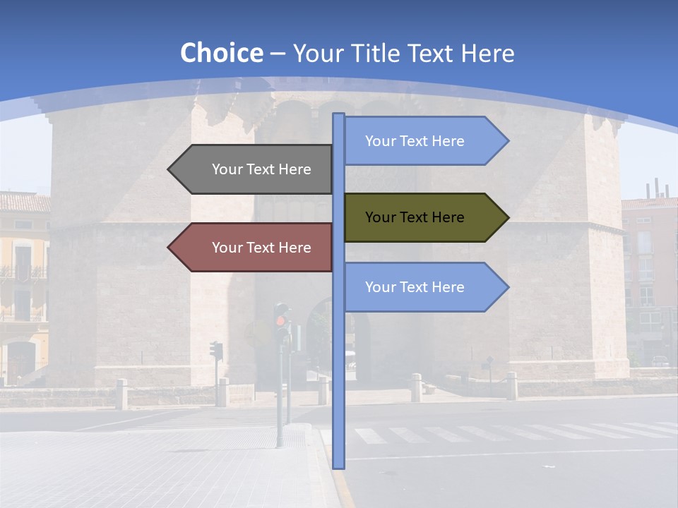Medieval Twin-Towered Gates Torres De Serranos - Valencia, Spain PowerPoint Template