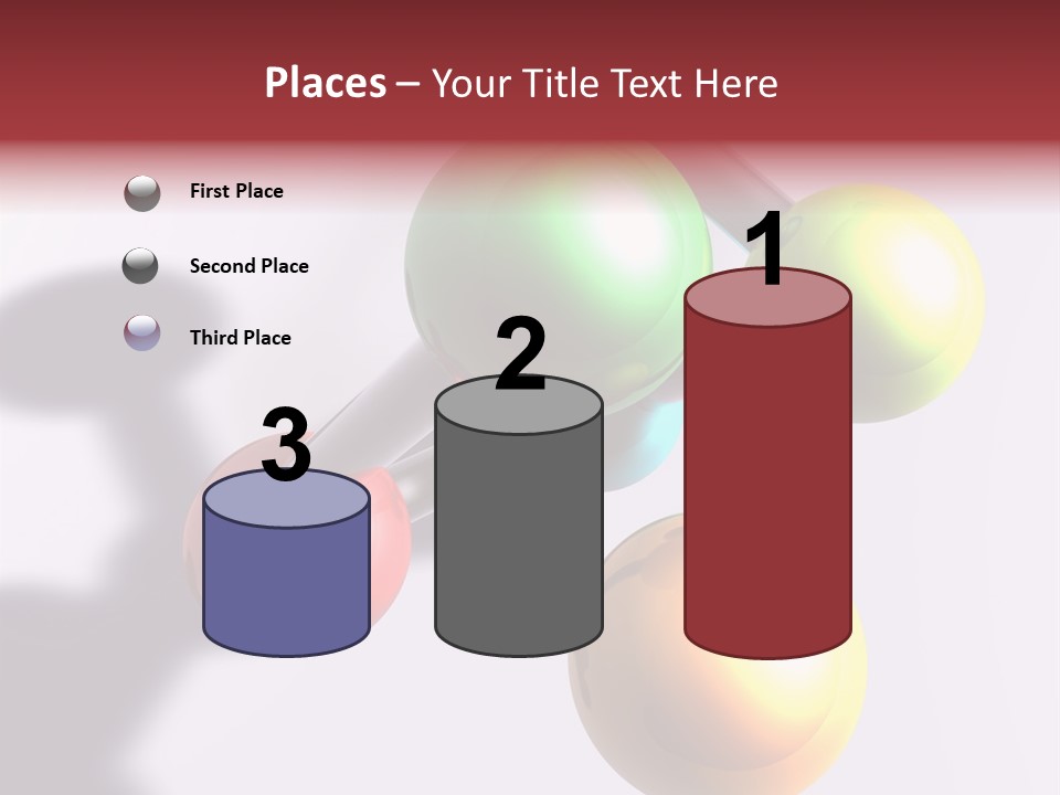 A Group Of Colorful Balls With A Shadow On A White Background PowerPoint Template