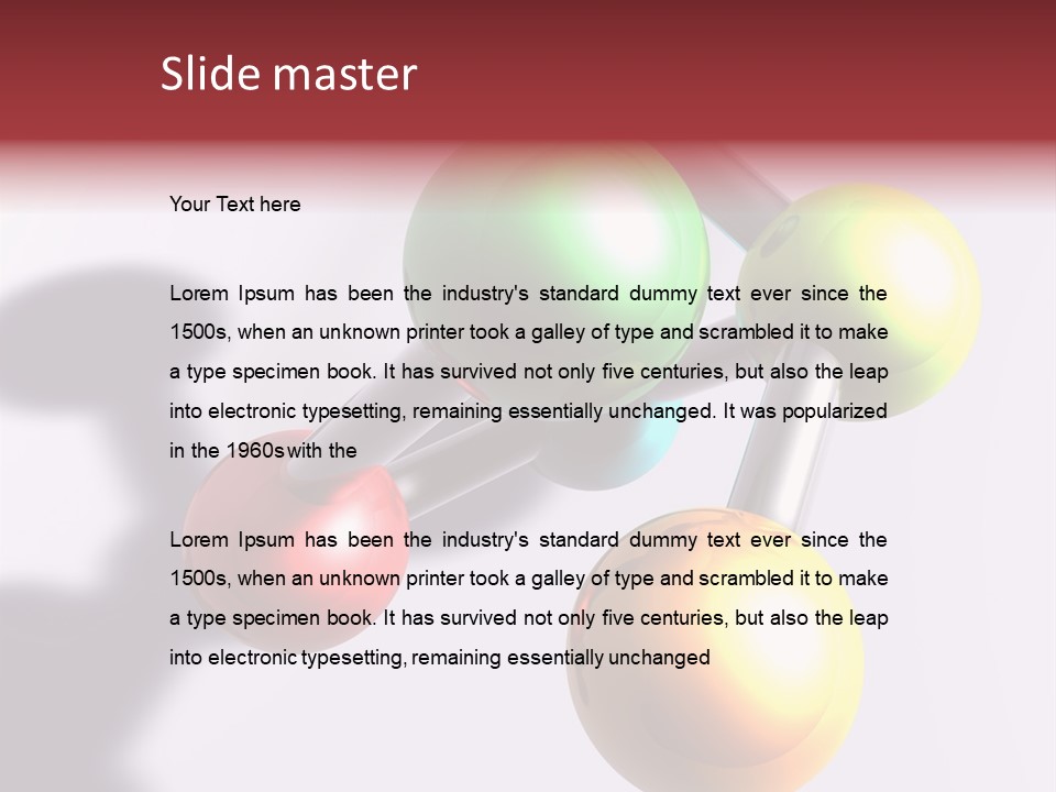 A Group Of Colorful Balls With A Shadow On A White Background PowerPoint Template