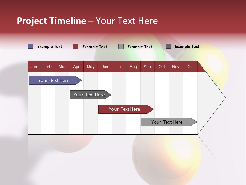 A Group Of Colorful Balls With A Shadow On A White Background PowerPoint Template