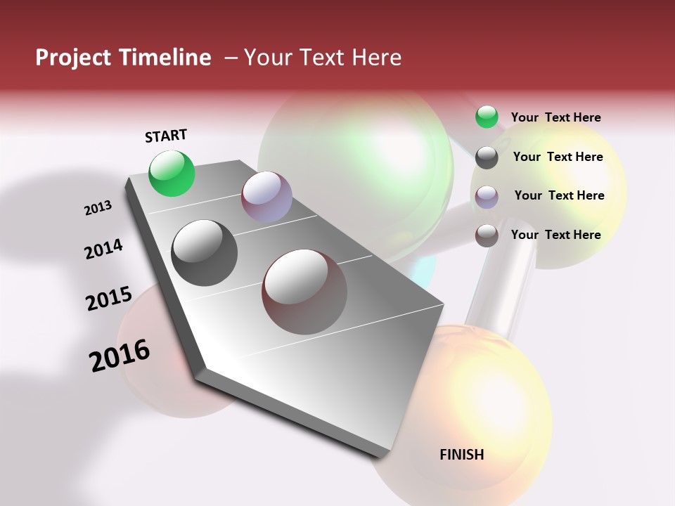 A Group Of Colorful Balls With A Shadow On A White Background PowerPoint Template