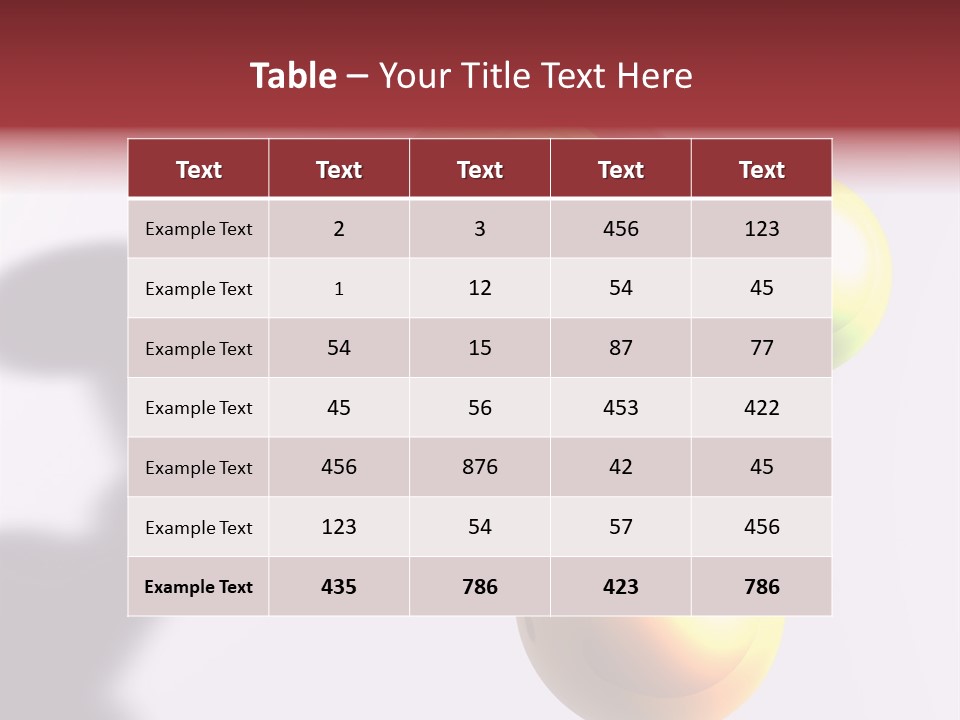 A Group Of Colorful Balls With A Shadow On A White Background PowerPoint Template