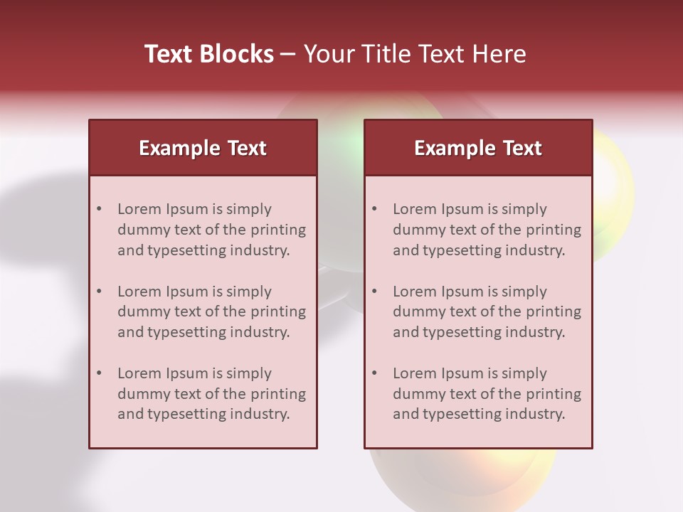 A Group Of Colorful Balls With A Shadow On A White Background PowerPoint Template