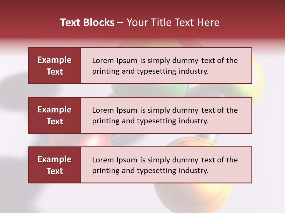 A Group Of Colorful Balls With A Shadow On A White Background PowerPoint Template