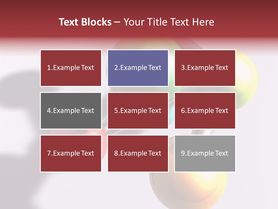 A Group Of Colorful Balls With A Shadow On A White Background PowerPoint Template