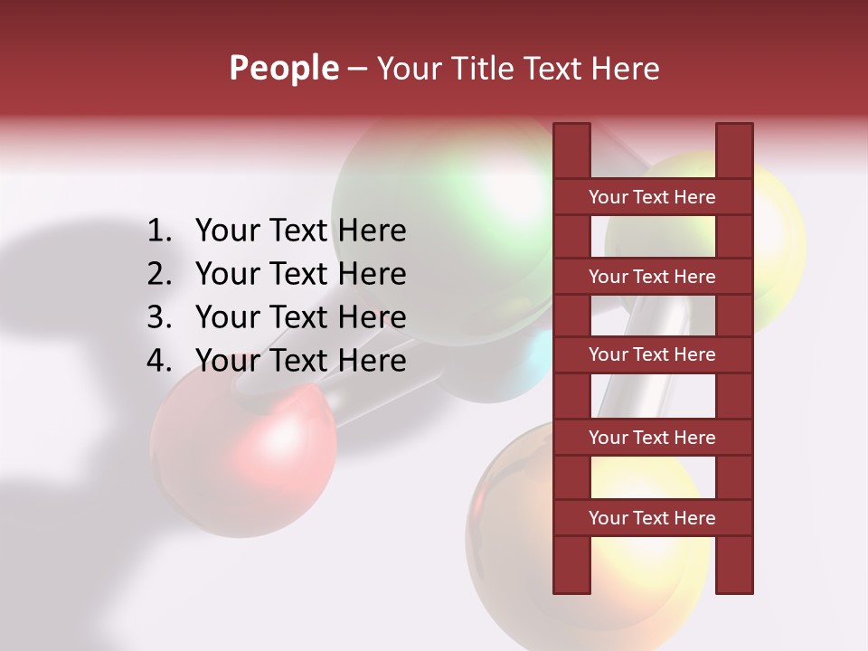 A Group Of Colorful Balls With A Shadow On A White Background PowerPoint Template