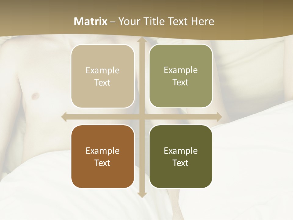 Fashion Portrait Of Beautiful Young Lovers In Bed PowerPoint Template