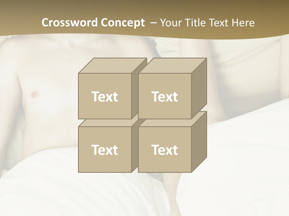 Fashion Portrait Of Beautiful Young Lovers In Bed PowerPoint Template