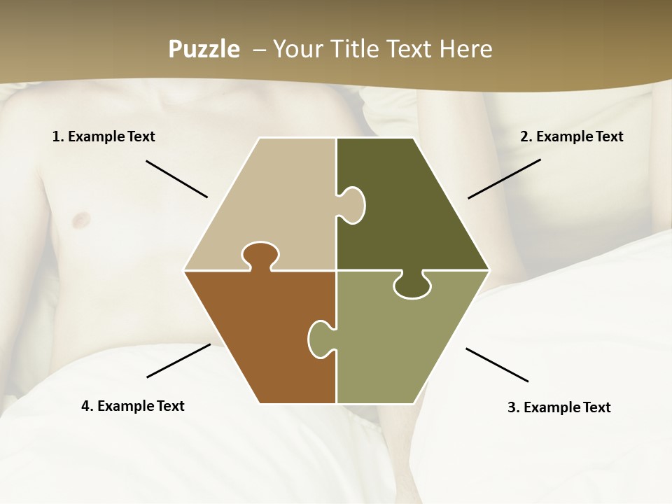 Fashion Portrait Of Beautiful Young Lovers In Bed PowerPoint Template