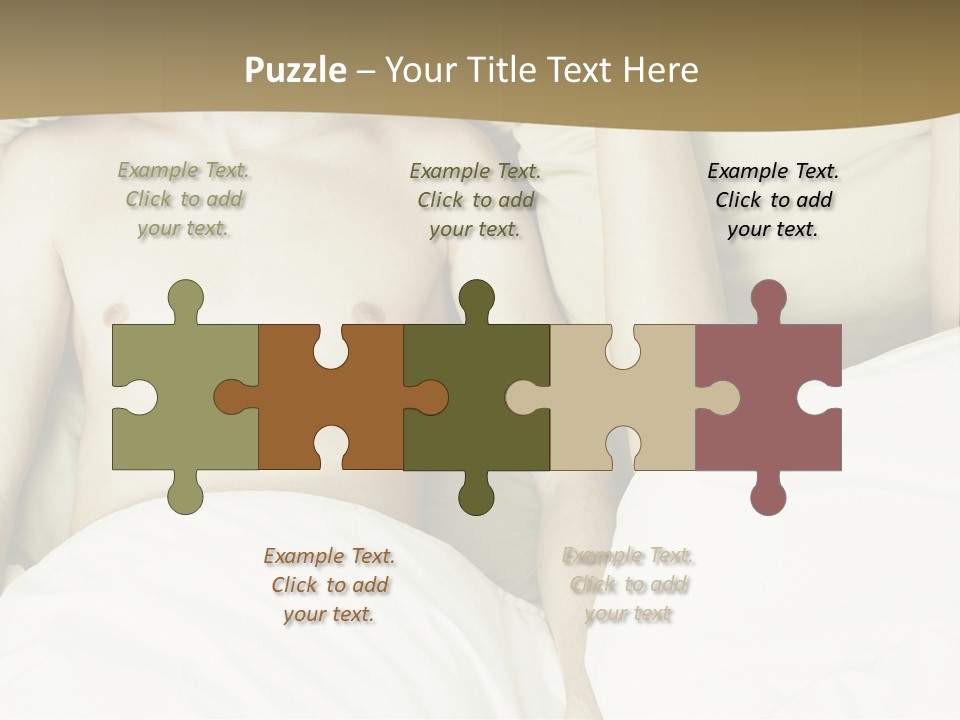 Fashion Portrait Of Beautiful Young Lovers In Bed PowerPoint Template