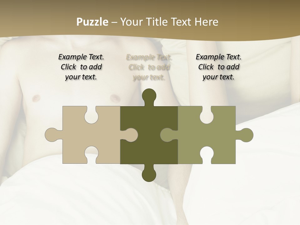 Fashion Portrait Of Beautiful Young Lovers In Bed PowerPoint Template