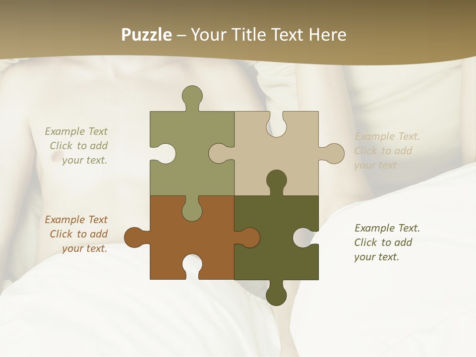 Fashion Portrait Of Beautiful Young Lovers In Bed PowerPoint Template