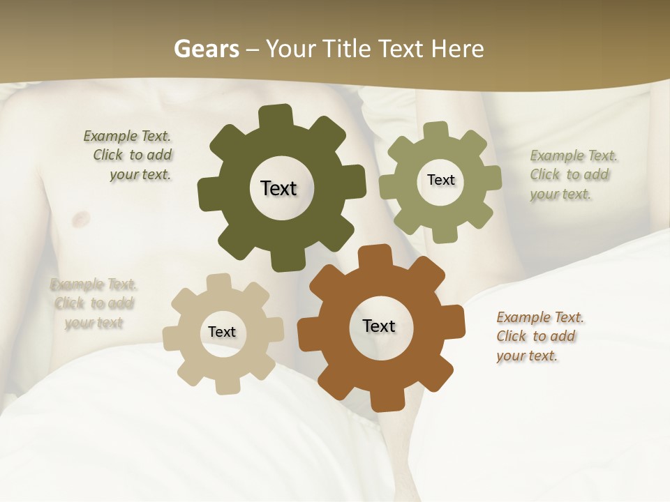 Fashion Portrait Of Beautiful Young Lovers In Bed PowerPoint Template