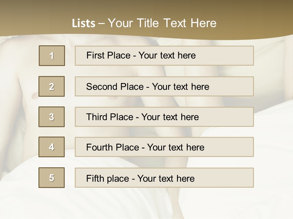 Fashion Portrait Of Beautiful Young Lovers In Bed PowerPoint Template