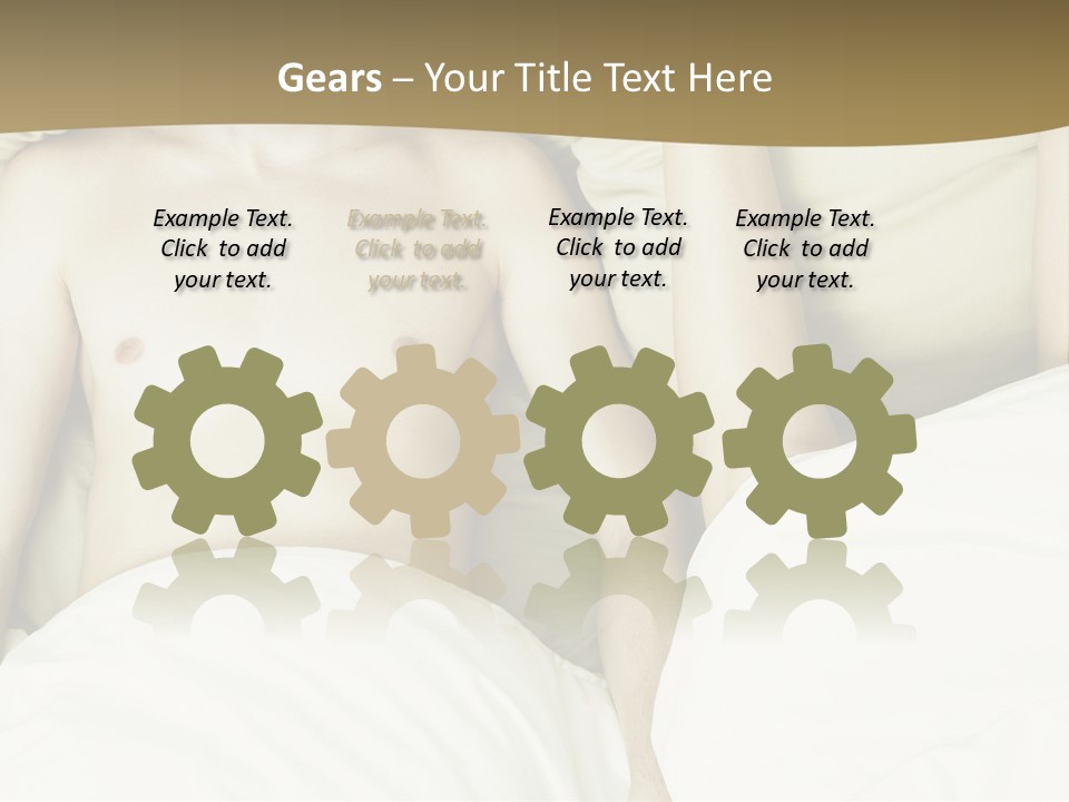 Fashion Portrait Of Beautiful Young Lovers In Bed PowerPoint Template